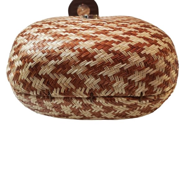 Le Sac vintage mini clutch woven rounded edge - Picture 6 of 12